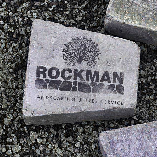 River rock drainage swale